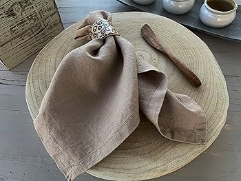 Amazon.com: Linen Napkins –100% French Flax – Stonewashed